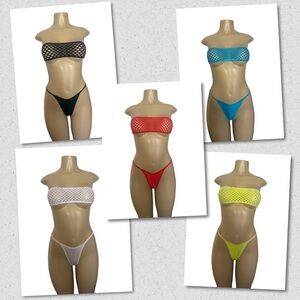 Vibrant stretch net  Bikini Collection… thong -adjustable top